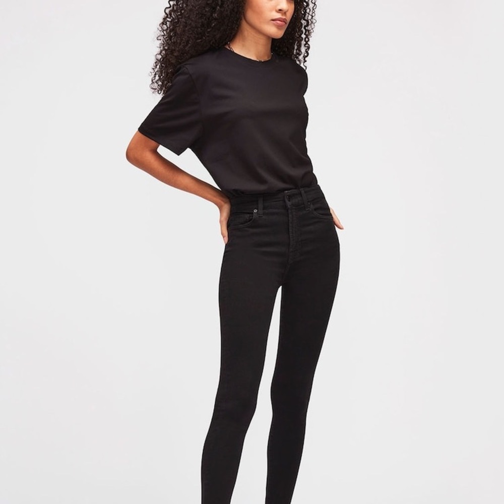 🍀30% 7 For All Mankind Black High Waist Skinny Jeans